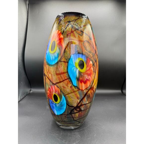 Dale Tiffany Large Art Glass Vase - Picture 2 of 8